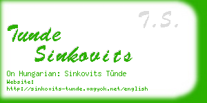 tunde sinkovits business card